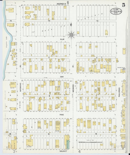 Sanborn Fire Insurance Map from Virginia, Saint Louis County, Minnesota (1904), Sheet #0005 - Historic Sanborn Fire Insurance Map Print, vintage old map wall art, antique decor, genealogy gift, Minnesota Minnesota map