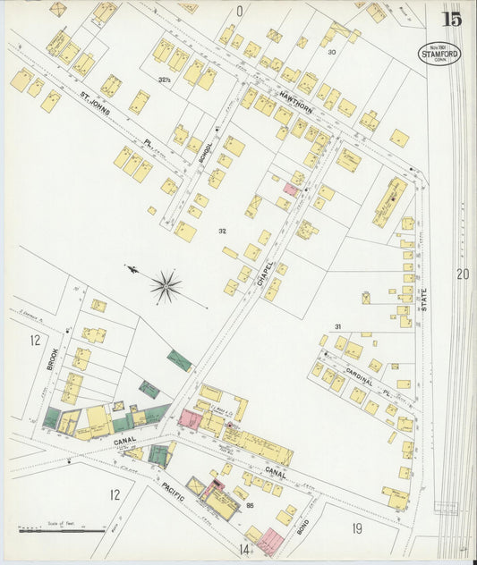 Sanborn Fire Insurance Map from Stamford, Fairfield County, Connecticut (1901), Sheet #0015