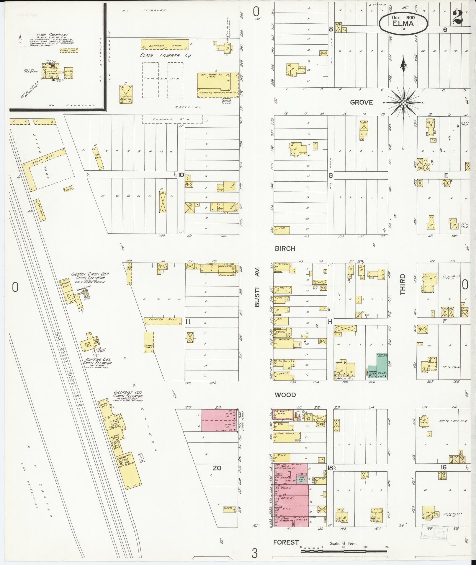 Sanborn Fire Insurance Map from Elma, Howard County, Iowa (1900), Sheet #0002 - Historic Sanborn Fire Insurance Map Print