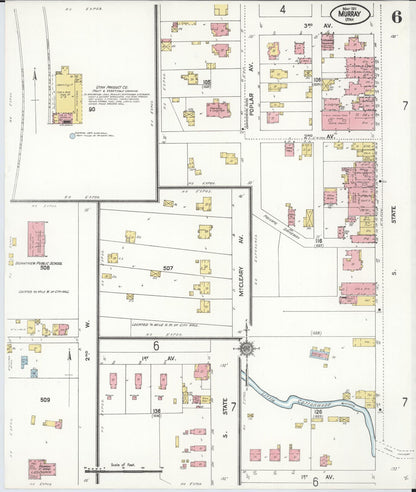 Sanborn Fire Insurance Map from Murray, Salt Lake County, Utah (1911), Sheet #0006 - Complete Map Set gallery image, historic Sanborn map, vintage wall art, Utah Utah