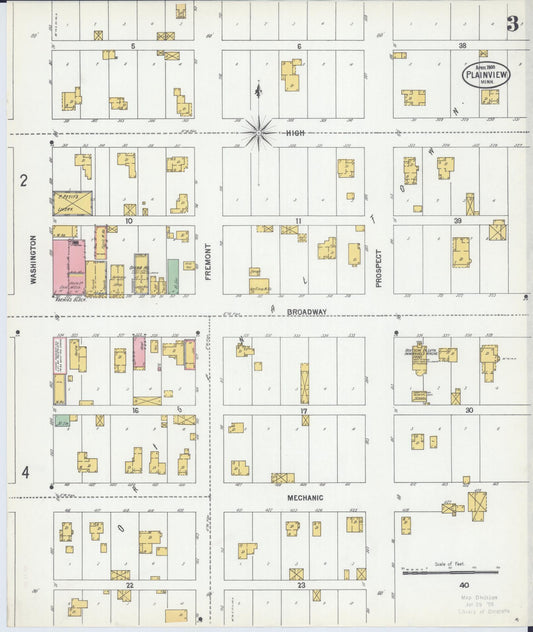Sanborn Fire Insurance Map from Plainview, Wabasha County, Minnesota (1900), Sheet #0003 - Historic Sanborn Fire Insurance Map Print, vintage old map wall art, antique decor, genealogy gift, Minnesota Minnesota map