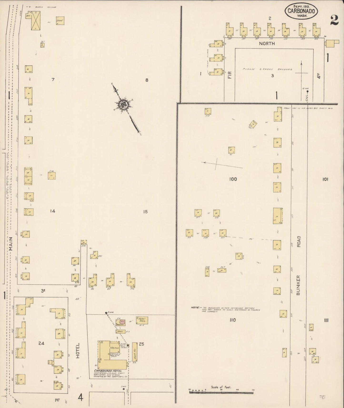 Sanborn Fire Insurance Map from Carbonado, Pierce County, Washington (1913), Sheet #0002 - Complete Map Set gallery image, historic Sanborn map, vintage wall art, Washington Washington