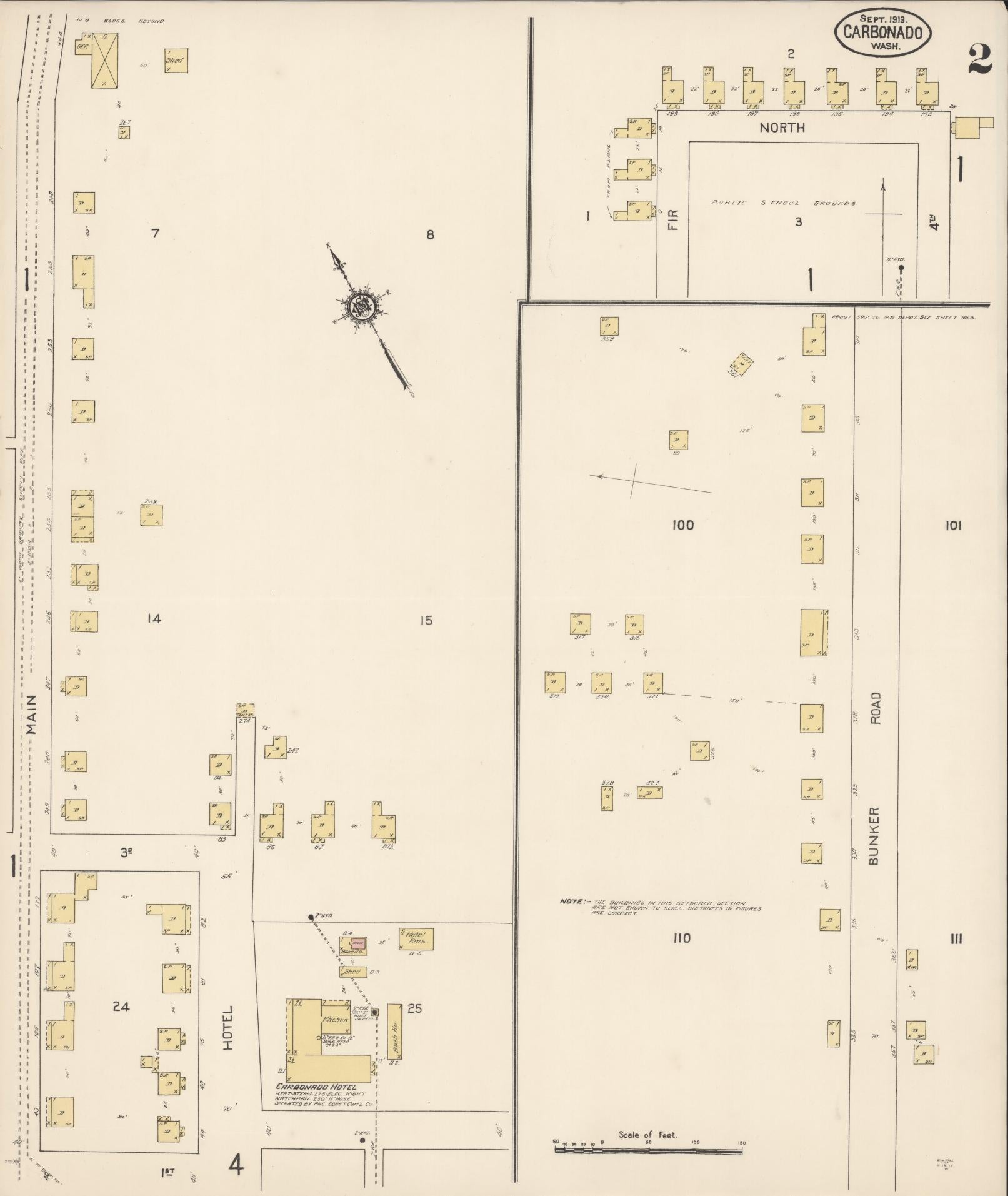 Sanborn Fire Insurance Map from Carbonado, Pierce County, Washington (1913), Sheet #0002 - Complete Map Set gallery image, historic Sanborn map, vintage wall art, Washington Washington