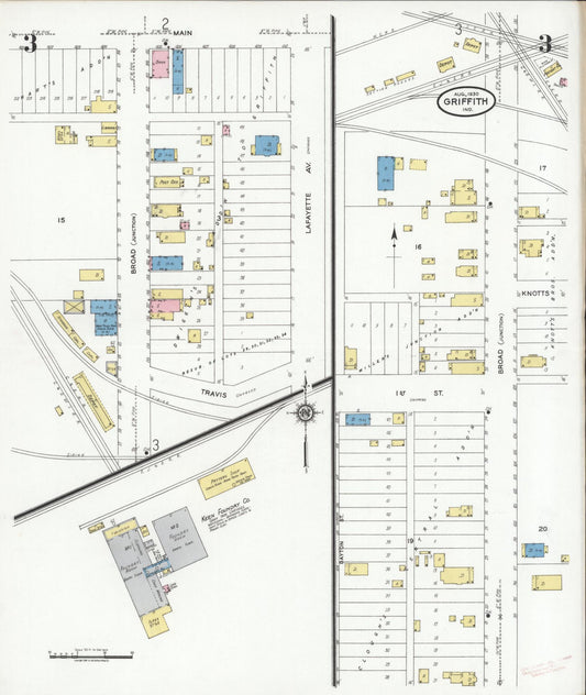 Sanborn Fire Insurance Map from Griffith, Lake County, Indiana (1930), Sheet #0003 - Historic Sanborn Fire Insurance Map Print, vintage old map wall art, antique decor, genealogy gift, Indiana Indiana map