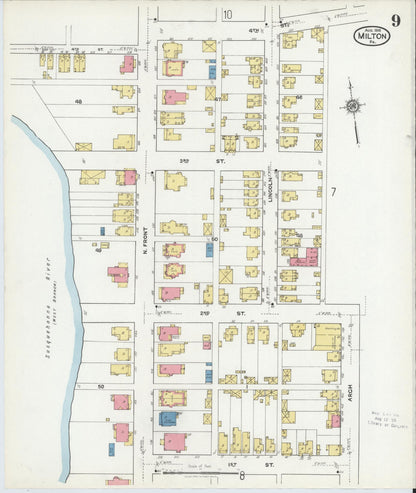 Sanborn Fire Insurance Map from Milton, Northumberland County, Pennsylvania (1918), Sheet #0009 - Complete Map Set gallery image, historic Sanborn map, vintage wall art, Pennsylvania Pennsylvania
