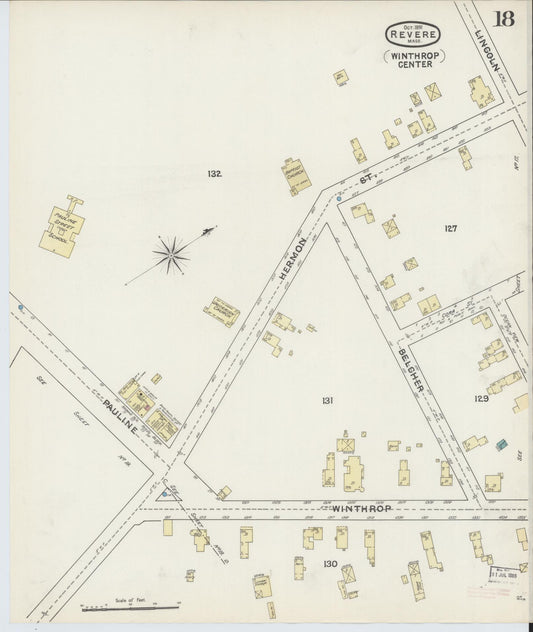 Sanborn Fire Insurance Map from Revere, Suffolk County, Massachusetts (1891), Sheet #0018 - Historic Sanborn Fire Insurance Map Print, vintage old map wall art, antique decor, genealogy gift, Massachusetts Massachusetts map