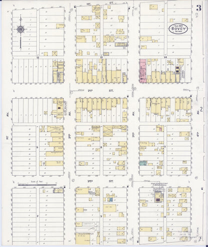Sanborn Fire Insurance Map from Bovey, Itasca County, Minnesota (1909), Sheet #0003 - Complete Map Set gallery image, historic Sanborn map, vintage wall art, Minnesota Minnesota