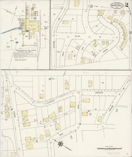 Sanborn Fire Insurance Map from Martinez, Contra Costa County, California (1920), Sheet #0002 - Historic Sanborn Fire Insurance Map Print, vintage old map wall art, antique decor, genealogy gift, California California map