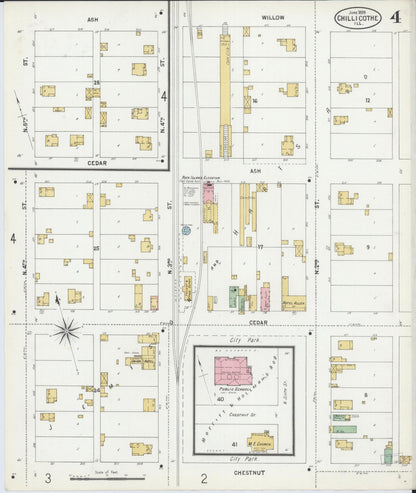 Sanborn Fire Insurance Map from Chillicothe, Peoria County, Illinois (1899), Sheet #0004 - Historic Sanborn Fire Insurance Map Print, vintage old map wall art, antique decor, genealogy gift, Illinois Illinois map