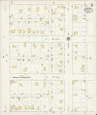 Sanborn Fire Insurance Map from Perry, Noble County, Oklahoma (1913), Sheet #0005 - Complete Map Set gallery image, historic Sanborn map, vintage wall art, Oklahoma Oklahoma