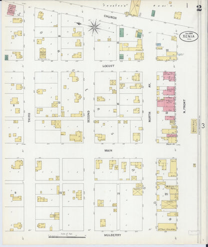 Sanborn Fire Insurance Map from Xenia, Clay County, Illinois (1899), Sheet #0002 - Historic Sanborn Fire Insurance Map Print, vintage old map wall art, antique decor, genealogy gift, Illinois Illinois map