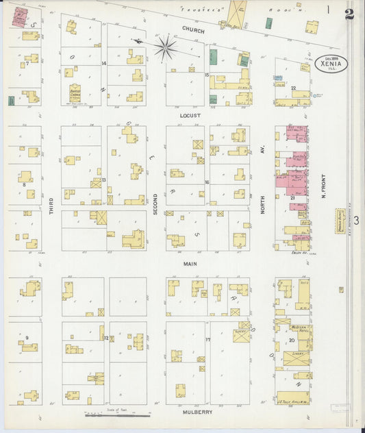 Sanborn Fire Insurance Map from Xenia, Clay County, Illinois (1899), Sheet #0002 - Historic Sanborn Fire Insurance Map Print, vintage old map wall art, antique decor, genealogy gift, Illinois Illinois map