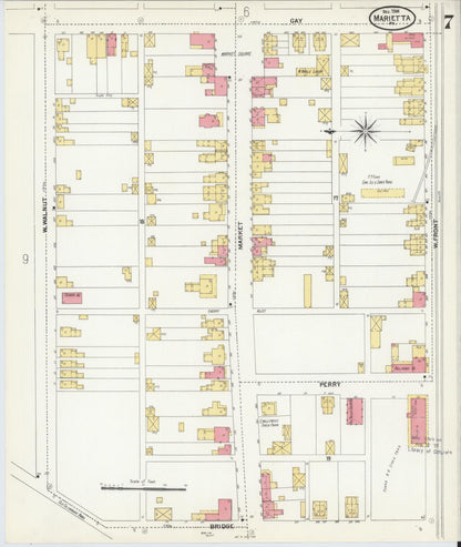 Sanborn Fire Insurance Map from Marietta, Lancaster County, Pennsylvania (1904), Sheet #0007 - Complete Map Set gallery image, historic Sanborn map, vintage wall art, Pennsylvania Pennsylvania