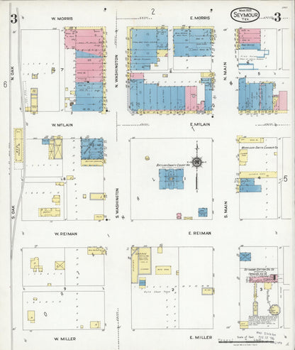 Sanborn Fire Insurance Map from Seymour, Baylor County, Texas (1925), Sheet #0003 - Complete Map Set gallery image, historic Sanborn map, vintage wall art, Texas Texas