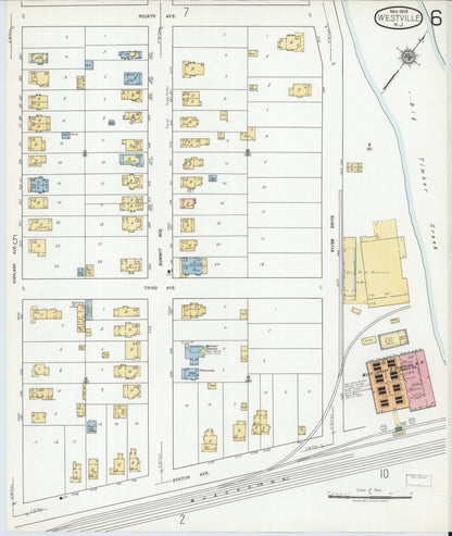 Sanborn Fire Insurance Map from Westville, Gloucester County, New Jersey (1919), Sheet #0006 - Complete Map Set gallery image, historic Sanborn map, vintage wall art, New Jersey New Jersey