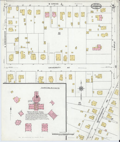 Sanborn Fire Insurance Map from Lebanon, Wilson County, Tennessee (1920), Sheet #0005 - Complete Map Set gallery image, historic Sanborn map, vintage wall art, Tennessee Tennessee