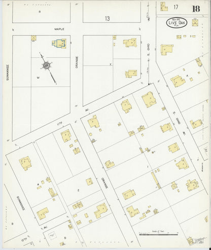 Sanborn Fire Insurance Map from Live Oak, Suwanee County, Florida (1912), Sheet #0018 - Complete Map Set gallery image, historic Sanborn map, vintage wall art, Florida Florida