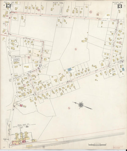 Sanborn Fire Insurance Map from Whitman, Plymouth County, Massachusetts (1950), Sheet #0013 - Complete Map Set gallery image, historic Sanborn map, vintage wall art, Massachusetts Massachusetts