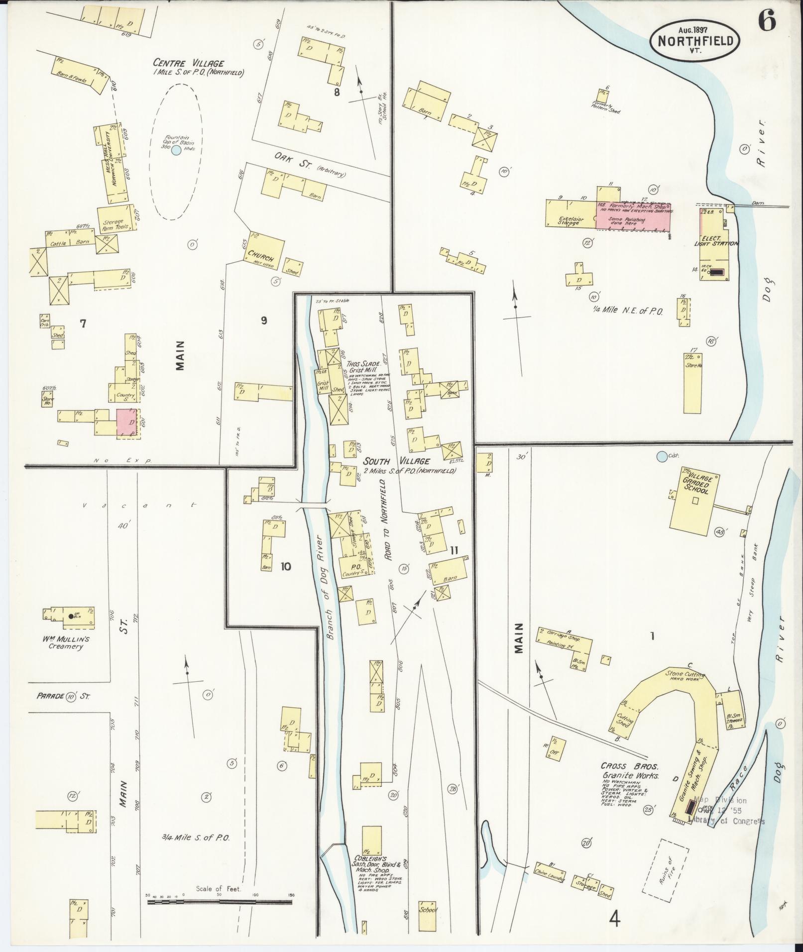 Sanborn Fire Insurance Map from Northfield, Washington County, Vermont (1897), Sheet #0006 - Historic Sanborn Fire Insurance Map Print, vintage old map wall art, antique decor, genealogy gift, Vermont Vermont map