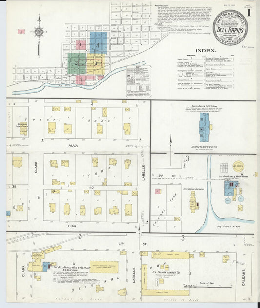 Sanborn Fire Insurance Map from Dell Rapids, Minnehaha County, South Dakota. (1911) – Historic Sanborn Fire Insurance Map Print