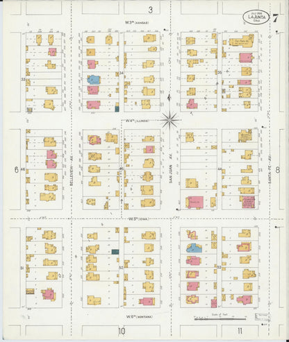 Sanborn Fire Insurance Map from La Junta, Otero County, Colorado (1906), Sheet #0007 - Complete Map Set gallery image, historic Sanborn map, vintage wall art, Colorado Colorado