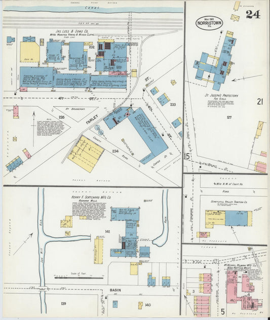 Sanborn Fire Insurance Map from Norristown, Montgomery County, Pennsylvania (1902), Sheet #0024 - Historic Sanborn Fire Insurance Map Print, vintage old map wall art, antique decor, genealogy gift, Pennsylvania Pennsylvania map