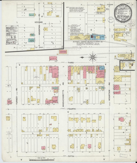 Sanborn Fire Insurance Map from Berthoud, Larimer County, Colorado (1900), Sheet #0001 - Historic Sanborn Fire Insurance Map Print, vintage old map wall art, antique decor, genealogy gift, Colorado Colorado map