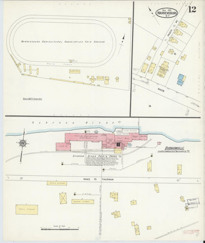 Sanborn Fire Insurance Map from Warrensburg, Warren County, New York (1912), Sheet #0012 - Historic Sanborn Fire Insurance Map Print, vintage old map wall art, antique decor, genealogy gift, New York New York map