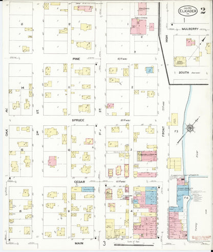Sanborn Fire Insurance Map from Elkader, Clayton County, Iowa (1913), Sheet #0002 - Historic Sanborn Fire Insurance Map Print