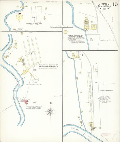 Sanborn Fire Insurance Map from Kalispell, Flathead County, Montana (1899), Sheet #0015 - Complete Map Set gallery image, historic Sanborn map, vintage wall art, Montana Montana
