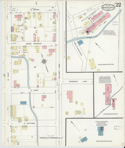 Sanborn Fire Insurance Map from Winchester, Independent Cities, Virginia (1912), Sheet #0022 - Complete Map Set gallery image, historic Sanborn map, vintage wall art, Virginia Virginia