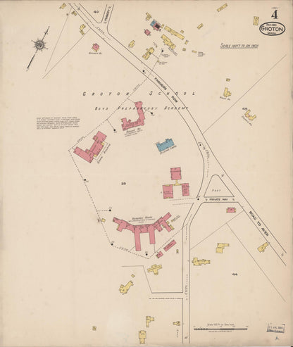 Sanborn Fire Insurance Map from Groton, Middlesex County, Massachusetts (1921), Sheet #0004 - Complete Map Set gallery image, historic Sanborn map, vintage wall art, Massachusetts Massachusetts