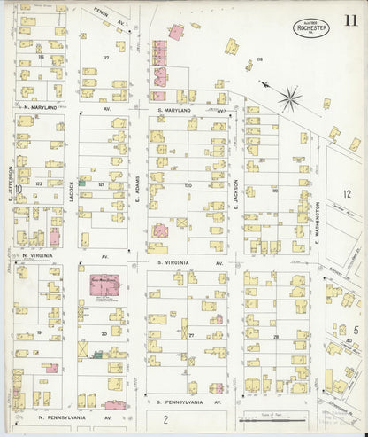 Sanborn Fire Insurance Map from Rochester, Beaver County, Pennsylvania (1908), Sheet #0011 - Complete Map Set gallery image, historic Sanborn map, vintage wall art, Pennsylvania Pennsylvania