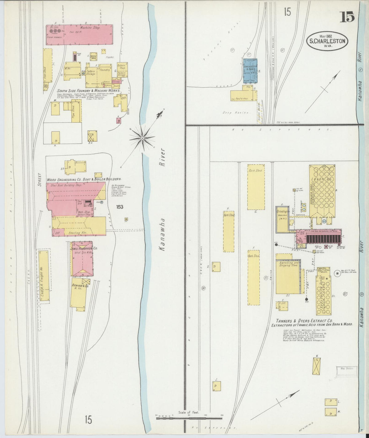 Sanborn Fire Insurance Map from Charleston, Kanawha County, West Virginia (1902), Sheet #0015 - Complete Map Set gallery image, historic Sanborn map, vintage wall art, West Virginia West Virginia