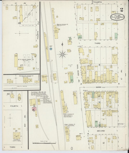 Sanborn Fire Insurance Map from Ellendale, Dickey County, North Dakota (1898), Sheet #0002 - Historic Sanborn Fire Insurance Map Print, vintage old map wall art, antique decor, genealogy gift, North Dakota North Dakota map