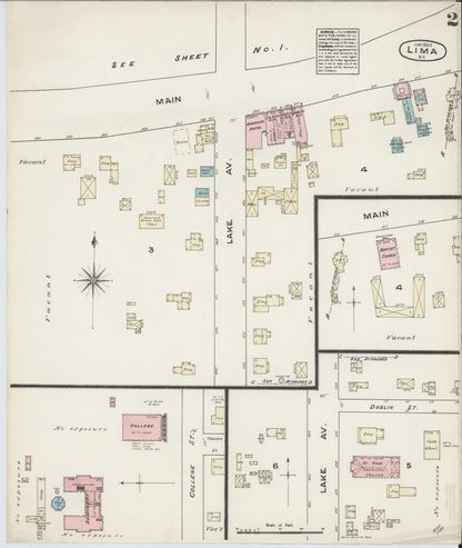 Sanborn Fire Insurance Map from Lima, Livingston County, New York (1884), Sheet #0002 - Historic Sanborn Fire Insurance Map Print, vintage old map wall art, antique decor, genealogy gift, New York New York map