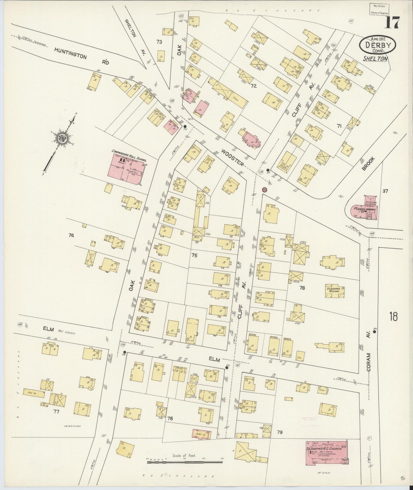Sanborn Fire Insurance Map from Derby, New Haven County, Connecticut (1912), Sheet #0017 - Complete Map Set gallery image, historic Sanborn map, vintage wall art, Connecticut Connecticut