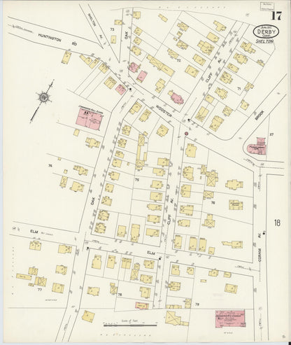 Sanborn Fire Insurance Map from Derby, New Haven County, Connecticut (1912), Sheet #0017 - Complete Map Set gallery image, historic Sanborn map, vintage wall art, Connecticut Connecticut