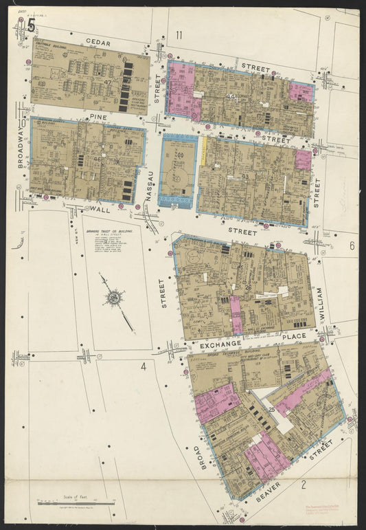 Sanborn Fire Insurance Map from New York, Bronx, Manhattan, New York (1923), Sheet #0005 - Historic Sanborn Fire Insurance Map Print, vintage old map wall art, antique decor, genealogy gift, New York New York map