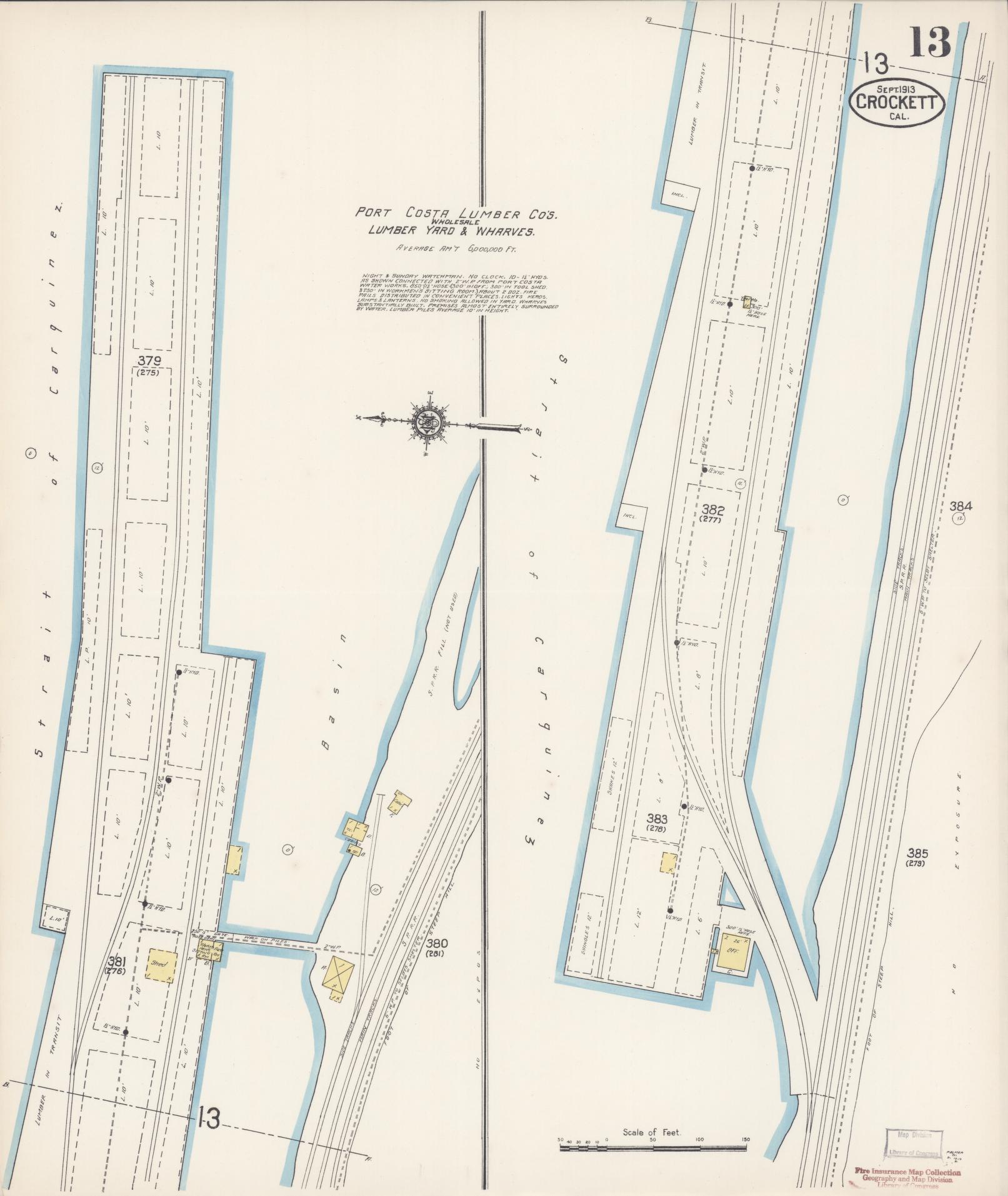 Sanborn Fire Insurance Map from Crockett, Contra Costa County, California (1913), Sheet #0013 - Complete Map Set gallery image, historic Sanborn map, vintage wall art, California California