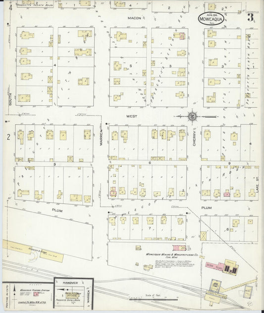 Sanborn Fire Insurance Map from Moweaqua, Shelby County, Illinois (1914), Sheet #0003 - Historic Sanborn Fire Insurance Map Print, vintage old map wall art, antique decor, genealogy gift, Illinois Illinois map