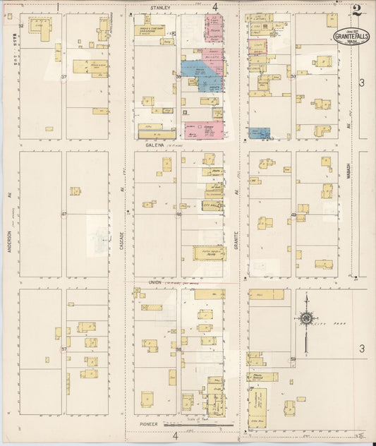 Sanborn Fire Insurance Map from Granite Falls, Snohomish County, Washington (1929), Sheet #0002 - Historic Sanborn Fire Insurance Map Print, vintage old map wall art, antique decor, genealogy gift, Washington Washington map