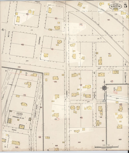 Sanborn Fire Insurance Map from Beaverton, Washington County, Oregon (1931), Sheet #0005 - Complete Map Set gallery image, historic Sanborn map, vintage wall art, Oregon Oregon