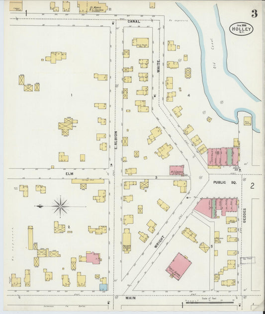 Sanborn Fire Insurance Map from Holley, Orleans County, New York (1898), Sheet #0003 - Historic Sanborn Fire Insurance Map Print, vintage old map wall art, antique decor, genealogy gift, New York New York map