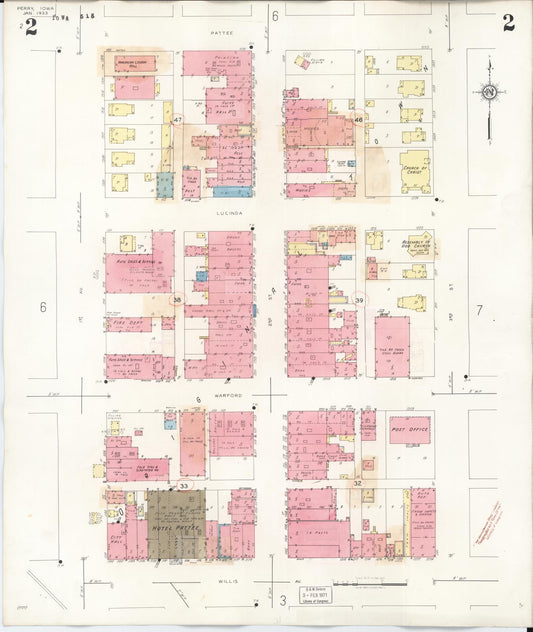 Sanborn Fire Insurance Map from Perry, Dallas County, Iowa (1947), Sheet #0002 - Historic Sanborn Fire Insurance Map Print, vintage old map wall art