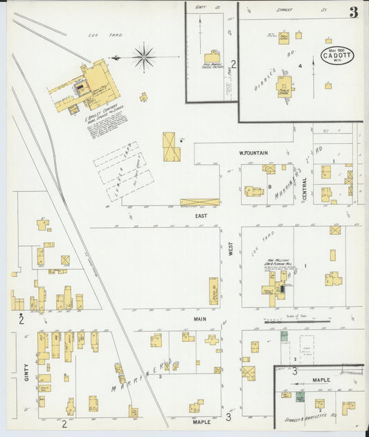 Sanborn Fire Insurance Map from Cadott, Chippewa County, Wisconsin (1900), Sheet #0003 - Historic Sanborn Fire Insurance Map Print, vintage old map wall art, antique decor, genealogy gift, Wisconsin Wisconsin map