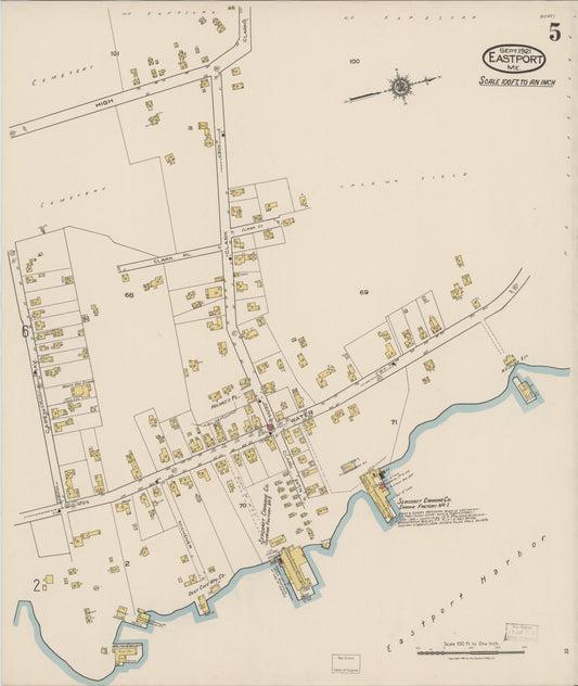 Sanborn Fire Insurance Map from Eastport, Washington County, Maine (1921), Sheet #0005 - Historic Sanborn Fire Insurance Map Print, vintage old map wall art, antique decor, genealogy gift, Maine Maine map