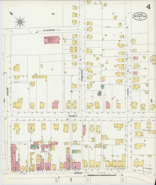 Sanborn Fire Insurance Map from Newton, Sussex County, New Jersey (1903), Sheet #0004 - Historic Sanborn Fire Insurance Map Print, vintage old map wall art, antique decor, genealogy gift, New Jersey New Jersey map