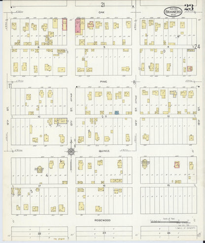 Sanborn Fire Insurance Map from Brainerd, Crow Wing County, Minnesota (1913), Sheet #0023 - Historic Sanborn Fire Insurance Map Print, vintage old map wall art, antique decor, genealogy gift, Minnesota Minnesota map