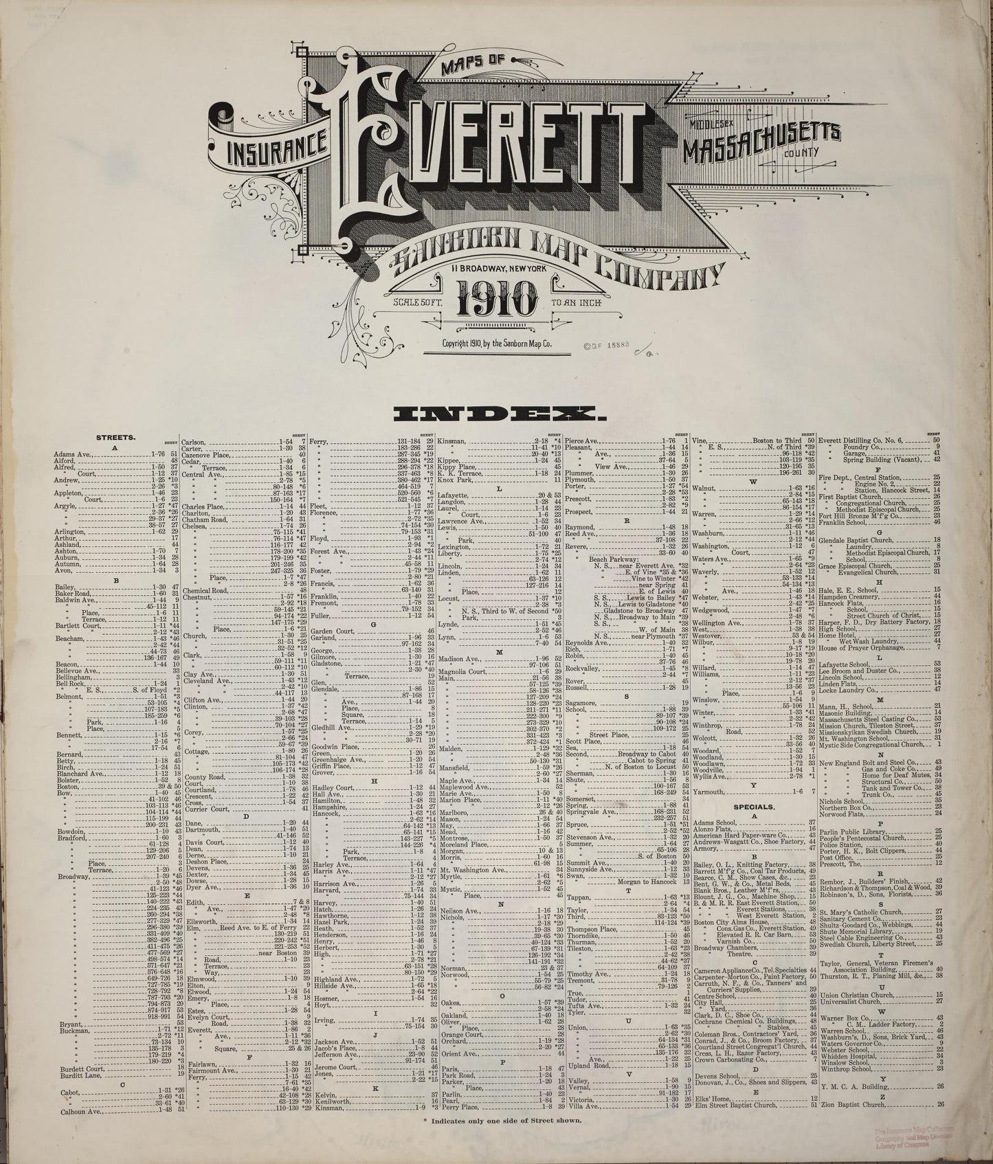 Sanborn Fire Insurance Map from Everett, Middlesex County, Massachusetts (1910), Sheet #0001 - Historic Sanborn Fire Insurance Map Print, vintage old map wall art, antique decor, genealogy gift, Massachusetts Massachusetts map